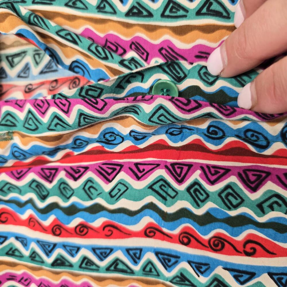 Worthington Multicolor Zigzag Button Down Shirt - image 5